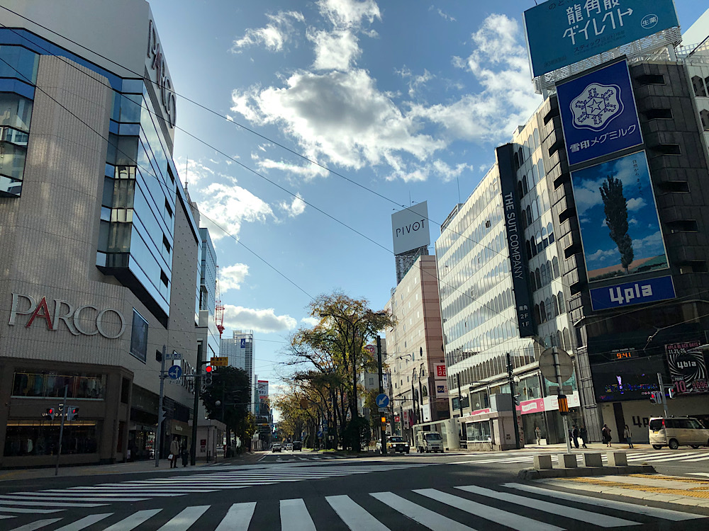 札幌駅前通りは札幌の中心街を貫いている